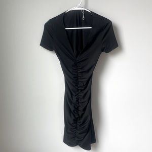 Zara - Black Ruched Mini dress - Size: Medium